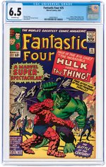 "FANTASTIC FOUR" #25 APRIL 1964 CGC 6.5 FINE+ (THING VS INCREDIBLE HULK).