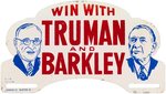 TRUMAN/BARKLEY JUGATE LICENSE PLATE ATTACHMENT AND INDIANA COATTAIL DECAL.