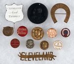 CLEVELAND COLLECTION OF 13 PRESIDENTIAL CAMPAIGN BADGES AND STUDS.