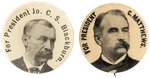 "JO. C. S. BLACKBURN" AND "C. MATTHEWS" SCARCE 1896 DEMOCRATIC HOPEFUL BUTTONS.