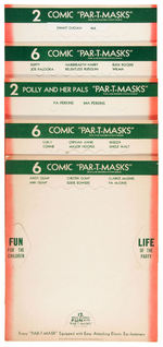 "EINSON-FREEMAN" LOT OF 11 STORE CARDS FOR COMIC CHARACTER MASKS.