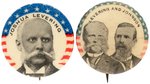 JOSHUA LEVERING PAIR OF 1896 PROHIBITION PARTY BUTTONS INCLUDING JUGATE.