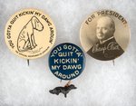 CHAMP CLARK 1912 DEMOCRATIC HOPEFUL BUTTON TRIO.