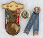 PHILANDER KNOX TRIO OF 1908 REPUBLICAN HOPEFUL BUTTONS AND SCARCE BADGE.