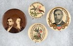 FOUR SILAS SWALLOW PROHIBITION PARTY BUTTONS INCLUDING JUGATE.