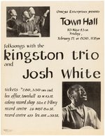 THE KINGSTON TRIO & JOSH WHITE 1959 CONCERT HANDBILL