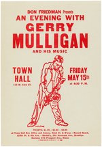 GERRY MULLIGAN 1959 CONCERT HANDBILL.