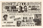 DUKE ELLINGTON, RUTH BROWN & THE ORIOLES 1959 APOLLO CONCERT HANDBILL.