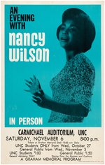"AN EVENING WITH NANCY WILSON" RARE 1965 CONCERT POSTER.
