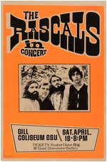 "THE RASCALS IN CONCERT" RARE 1970 CONCERT POSTER.