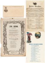 JOHN BROWN: THREE SONG SHEETS AND PORTRAIT ENVELOPE.