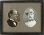 McKINLEY/ROOSEVELT FRAMED JUGATE FEATURING TR IN ROUGH RIDER UNIFORM.