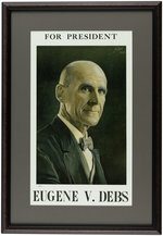 "FOR PRESIDENT EUGENE V. DEBS" 1920 SOCIALIST PARTY CAMPAIGN POSTER.