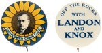 PAIR OF LANDON BUTTONS "SUNFLOWER CHAIN CLUB" AND "OFF THE ROCKS WITH LANDON AND KNOX."