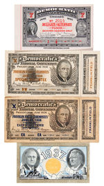 FDR STICKERS INCLUDING COATTAILS, COATTAIL BLOTTER PLUS CONVENTIONS AND INAUGURAL TICKET.