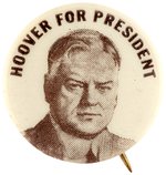 RARE "HOOVER FOR PRESIDENT" BUTTON BY "COLORADO BADGE AND NOVELTY CO."
