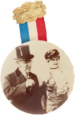 RARE WOODROW AND WIFE EDITH WILSON 3.5" JUGATE BUTTON.