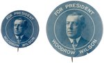 "FOR PRESIDENT WOODROW WILSON" BLUETONE PORTRAIT BUTTONS.