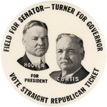 HOOVER AND CURTIS 1932 JUGATE MIRROR WITH IOWA COATTAIL CANDIDATES.