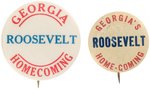 "GEORGIA ROOSEVELT HOMECOMING" BUTTON PAIR.