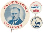 TRIO OF FRANKLIN D. ROOSEVELT BUTTONS FROM PENNSYLVANIA.