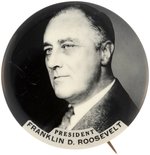 "PRESIDENT ROOSEVELT" SCARCE  2" REAL PHOTO BUTTON UNLISTED IN HAKE.