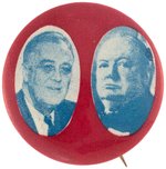 RARE ROOSEVELT & CHURCHILL WWII ERA JUGATE BUTTON.