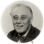 ROOSEVELT IN POLKA DOT BOW TIE BUTTON UNLISTED IN HAKE.