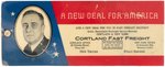 ROOSEVELT "A NEW DEAL FOR AMERICA" CELLO COVER INK BLOTTER ADVERTISING.