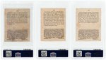 1915 CRACKER JACK AMERICAN LEAGUE BOSTON RED SOX LOT OF THREE PSA GRADED.