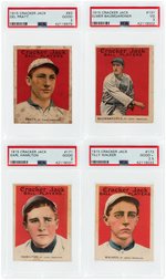 1915 CRACKER JACK AMERICAN LEAGUE ST. LOUIS BROWNS LOT OF FOUR PSA GRADED.