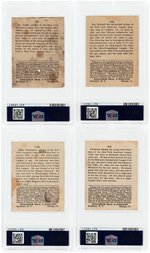 1915 CRACKER JACK AMERICAN LEAGUE NEW YORK YANKEES LOT OF FOUR PSA GRADED.