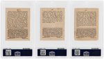 1915 CRACKER JACK NATIONAL LEAGUE PITTSBURGH PIRATES LOT OF THREE PSA GRADED.