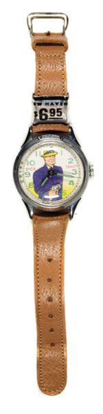 DICK TRACY ANIMATED WRIST WATCH WITH RARE NEW HAVEN BOX.