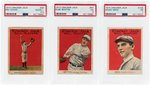 1915 CRACKER JACK NATIONAL LEAGUE CINCINNATI REDS LOT OF THREE PSA GRADED.