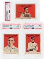 1915 CRACKER JACK AMERICAN LEAGUE NEW YORK GIANTS LOT OF THREE PSA GRADED.