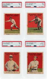 1915 CRACKER JACK NATIONAL LEAGUE BROOKLYN ROBINS LOT OF FOUR PSA GRADED.