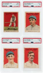 1915 CRACKER JACK NATIONAL LEAGUE ST. LOUIS CARDINALS LOT OF FOUR PSA GRADED.