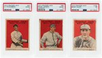 1915 CRACKER JACK FEDERAL LEAGUE INDIANAPOLIS HOOSIERS LOT OF THREE PSA GRADED.