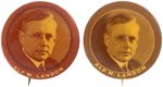 PAIR OF "ALF M. LANDON" PORTRAIT BUTTONS HAKE UNLISTED VARIETY.