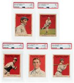 1915 CRACKER JACK FEDERAL LEAGUE ST. LOUIS TERRIERS & BUFFALO BUFFEDS LOT OF FIVE PSA GRADED.