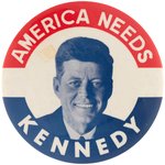 PAIR OF 4" KENNEDY PORTRAIT BUTTONS.