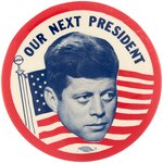 PAIR OF 4" KENNEDY PORTRAIT BUTTONS.