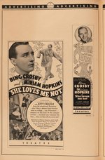 BING CROSBY "SHE LOVES ME NOT" PRESSBOOK.