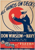 "DON WINSLOW OF THE NAVY" FLEER GUM ADVERTISING SIGN & BLOTTER.