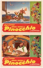 "PINOCCHIO" 1945 RE-RELEASE LOBBY CARD SET.