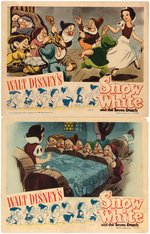 "SNOW WHITE AND THE SEVEN DWARFS" 1943 RE-RELEASE LOBBY CARD LOT.