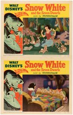 "SNOW WHITE AND THE SEVEN DWARFS" 1951 RE-RELEASE LOBBY CARD SET.