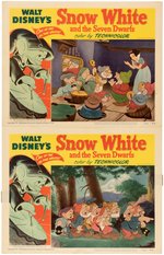 "SNOW WHITE AND THE SEVEN DWARFS" 1951 RE-RELEASE LOBBY CARD SET.