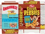 POST "COCOA PEBBLES" FILE COPY CEREAL BOX FLAT WITH FLINTMOBOAT OFFER.